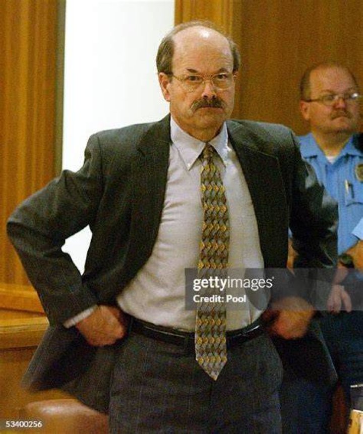 Dennis Rader, the admitted BTK serial killer, sits in court on the first day of his sentencing at the Sedgwick County Courthouse August 17, 2005 in Wichita, Kansas. Rader, of Park City, Kansas, has pleaded guilty to 10 killings dating back to 1974.