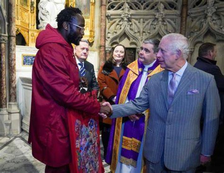 King Charles III attends a festive themed 'Celebration of Craft' at Highgrove House on December 8, 2023 in Tetbury, England. The King met graduates and tutors and saw the work produced by The King's Foundation's Craft programmes, including the Metiers d'Art Fellowship, the School of Traditional Arts, and the Building Arts Programme. (Photo by Adrian Dennis - WPA Pool/Getty Images)